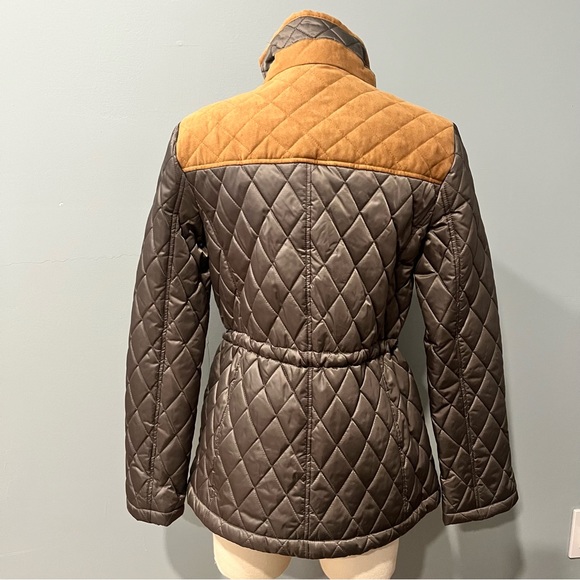 Vince Camuto Brown & Olive Quilted Military Style Field Jacket Size Medium - Picture 7 of 11